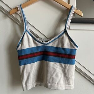Urban Outfitters XS Cropped Blue and Red Striped Camisole